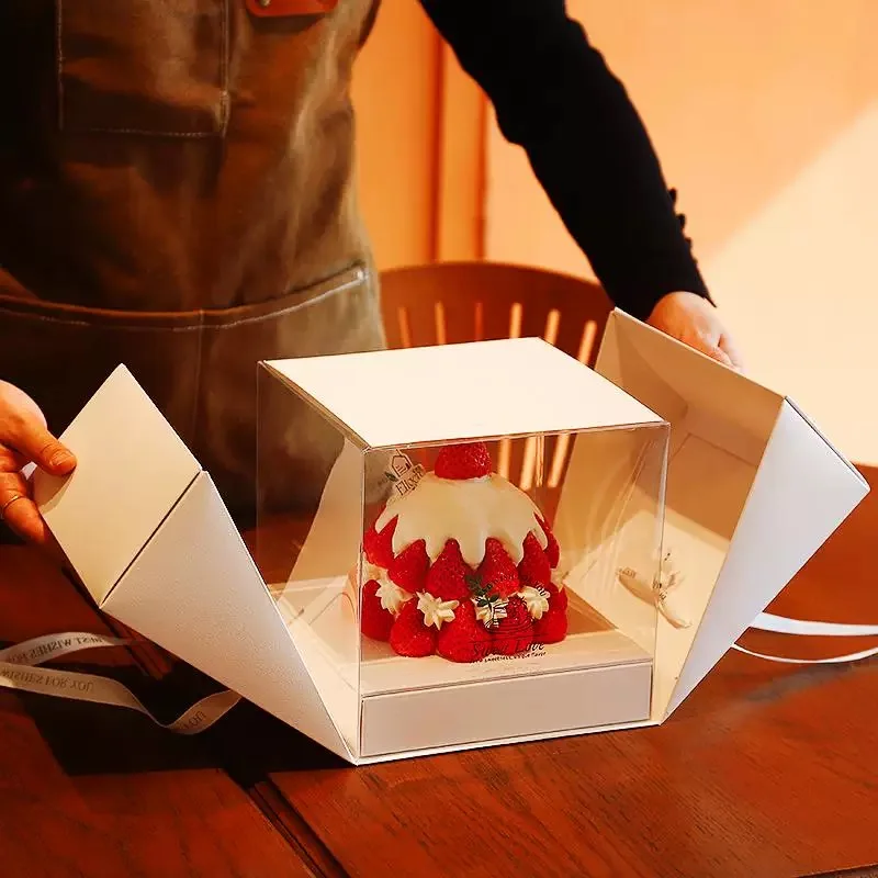 Luxury Mousse Clear Transparent Cake Box - 6 & 8 Inch