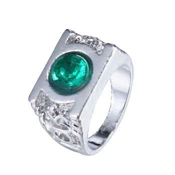 Fashion Jewelry Silver Charm Green Lantern Ring For Men And Women Gifts ,original factory supply