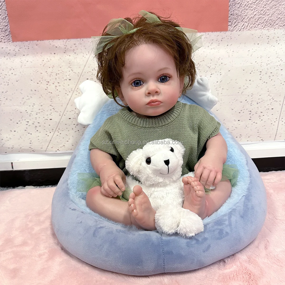 ICradle 22 Inch Reborn Baby Doll - Full Body Soft Silicone, Realistic Weighted Toddler Doll With Outfit & Accessories, Lifelike Girl Doll - View #12