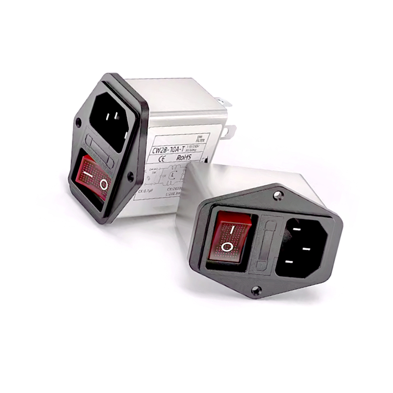 YUNSANDA 10A power EMI filter with big rocker switch