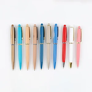 High Quality Bulk Branded Colorful Metal Ball Pen with Custom Logo Office Supplies Promotional Twist Metal  Ballpoint Pen