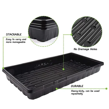 Hydroponic PS Plastic Tray 1020 Nursery Germination Tray for Microgreens Wheatgrass for Greenhouse and Garden Use