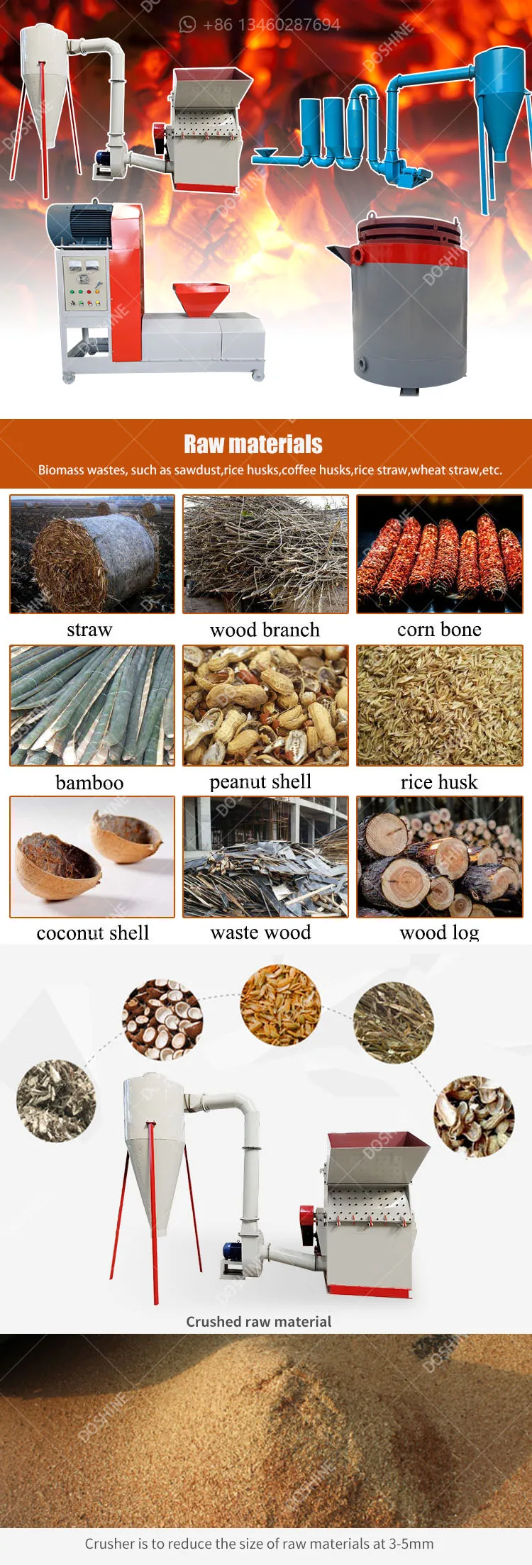 Rice Husk Wood Powder Small Automatic Charcoal Briquettes Making