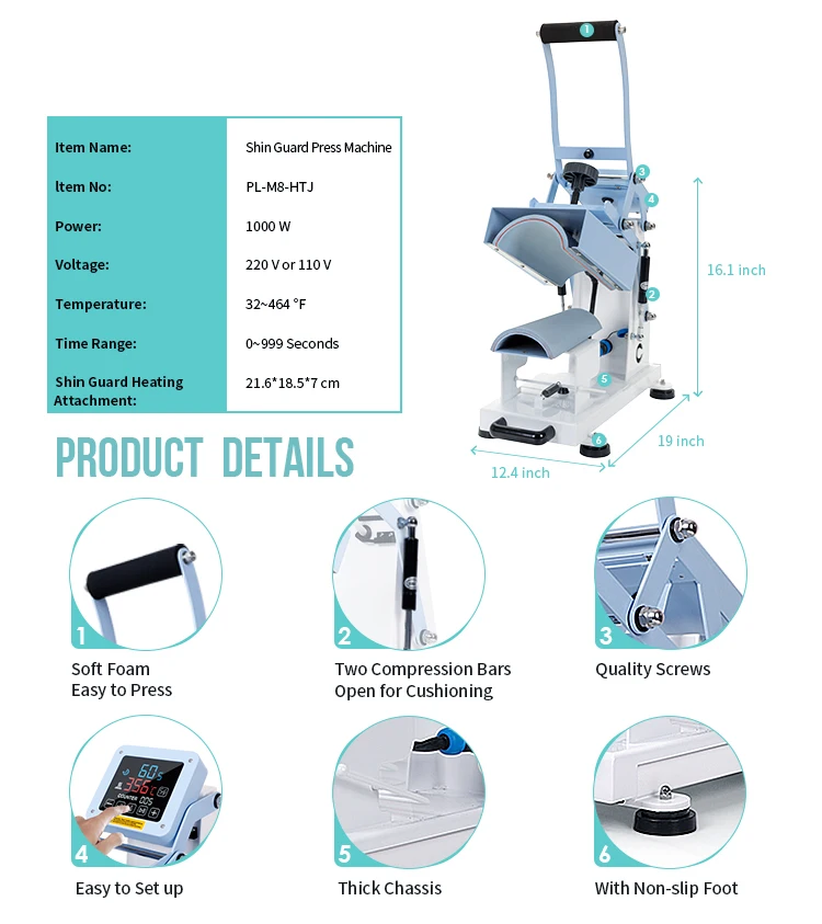 Pyd Life Shin Guard Craft Easy Press Format Automatic Transfer Printing