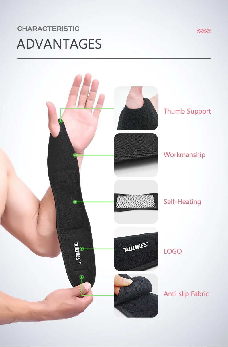 Aolikes Care Adjustable Compression Wrist Support Wrap & Wrist Band For Protection Or Sports