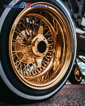 top ranking 13 /14 inch 100 straight  SPOKE  wheel  all gold/center gold/triple gold  wire rims