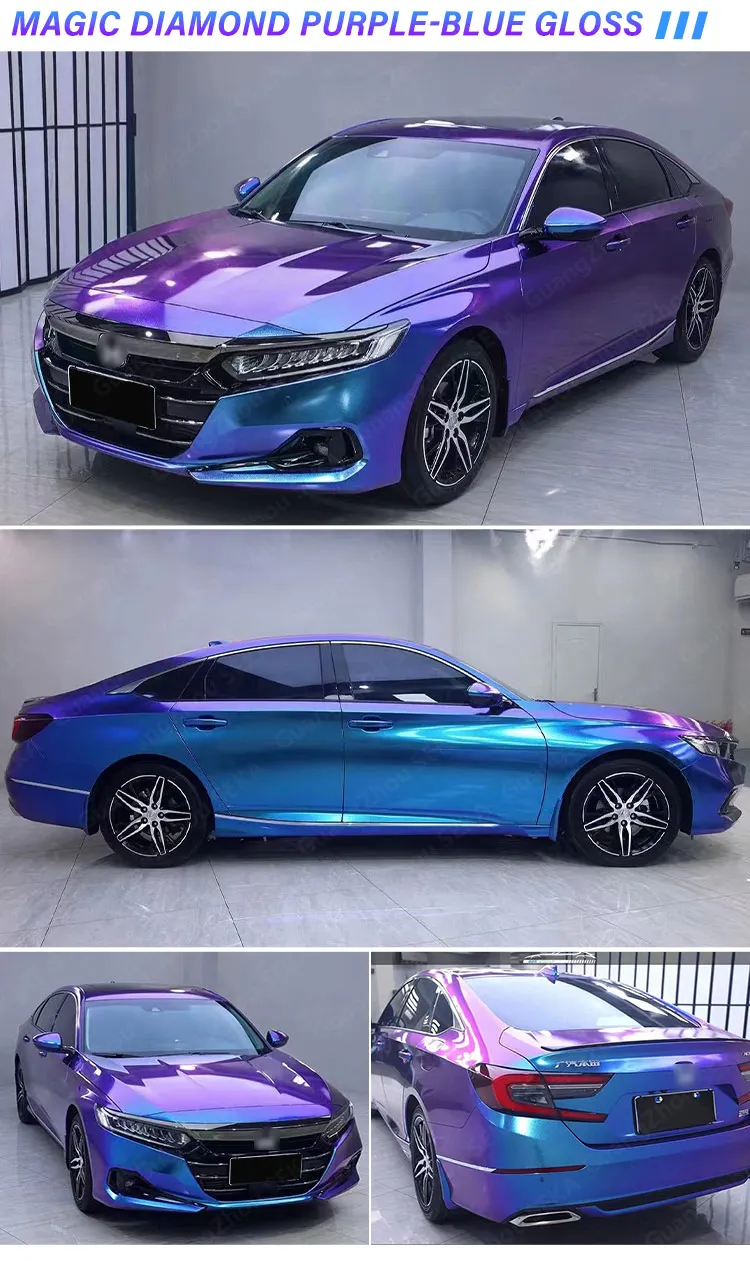 Pvc Air Release Vinyl Wrap Chameleon Color Changing Film Glossy Diamond