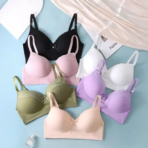 Thin-shouldered Underwear, Women's Small Breasts Gathered Together, Large Rims-free Bra, Anti-sagging Semi-fixed Upper Bra.