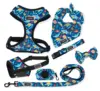 Navy Blue Shark & Turtle Ocean Print