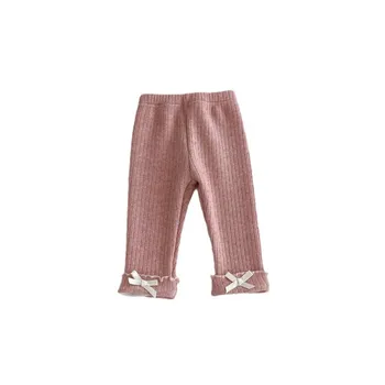 Girls' leggings autumn and winter clothing New children's casual trousers baby fleece-lined warm pants winter