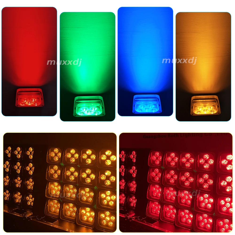 6*18w Uplights Battery Wireless Rgbwa+uv Wedding Party Dj Lights