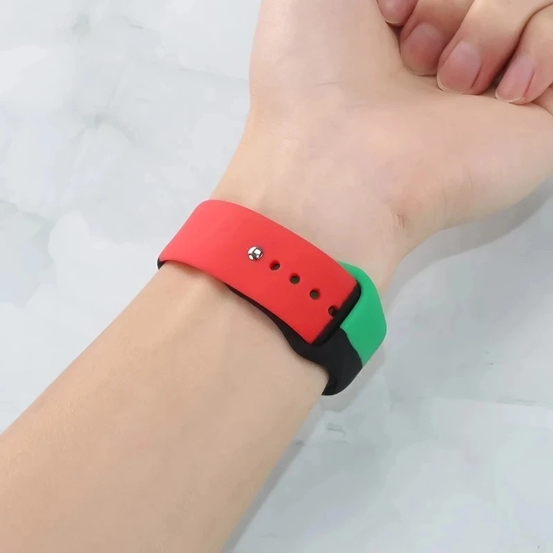 
 Silicone Strap For Apple Watch band 44mm 40mm 38mm 42mm Black Unity/Prid smartwatch belt Sport bracelet iWatch series 3 4 5 6 se  