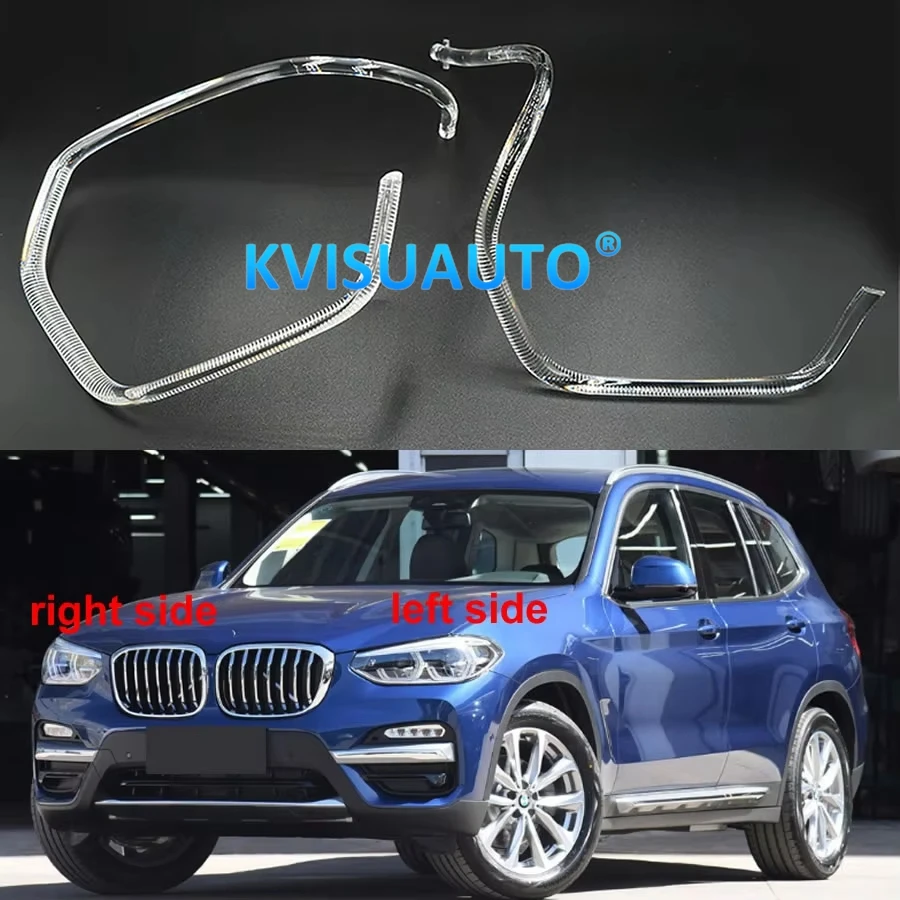 CQL Car LED Headlights DRL Aperture Guide Daytime Running Light Tube LED Light Bar White Light for BMW X3 X4 G02 G08 2018-2021