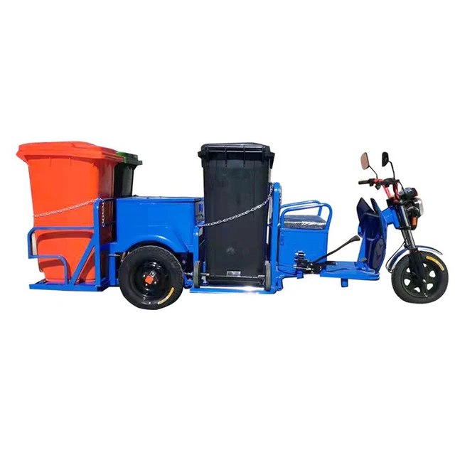 Factory Direct Sales Four-bucket Electric Three-wheel Sanitation Truck Provided Automatic Electric Tricycle Engines 500 80km 4X2