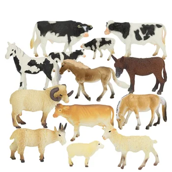Bulk kids plastic horse cow sheep goat donkey animal figure farm play set toy