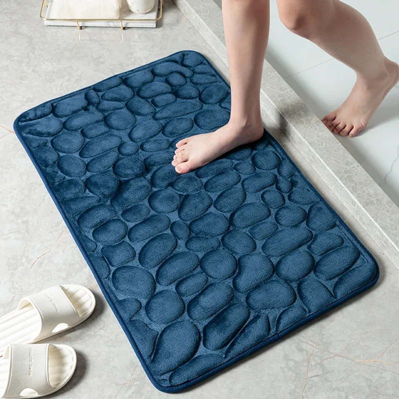 40*60cm Wholesales High Quality Bath Mat Non-Slip Bath Rugs Made Of 100% Polyester Bath Rug Stone