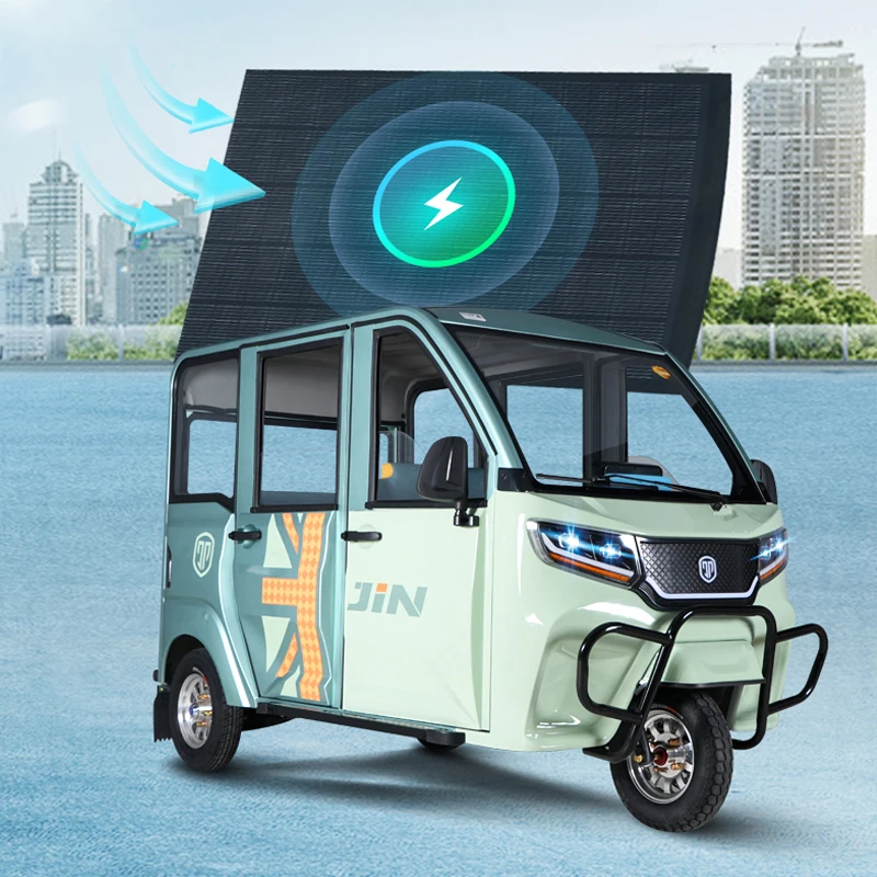 Factory Price Electric Rickshaw Big Power Solar EV Car with 4 Seats Passenger Tricycle