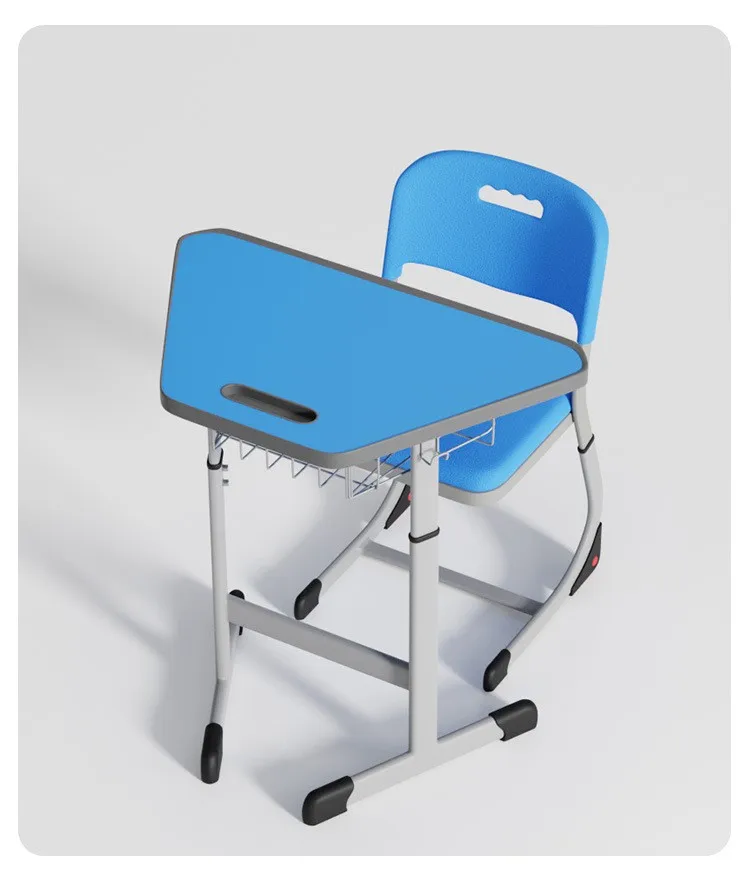 Adjustable trapezoid student desk Student School Desk And Chair Set middle school desk and chair