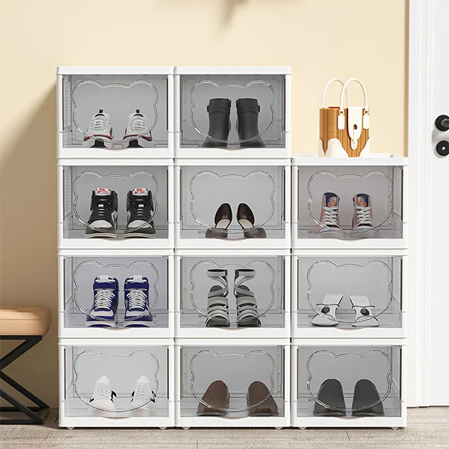 Multi use Foldable Easy Install Storage Box DIY Combination Folding  Storage Cabinet for Home Office Clothing Organizer