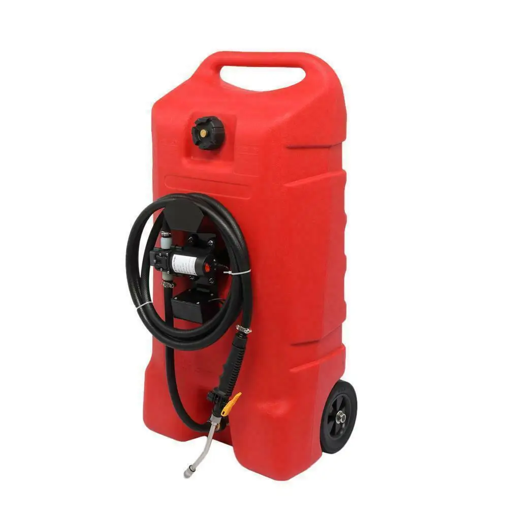 Gas Fuel Caddy Transfer Tank Container With Pump Rolling Gasoline Can ...