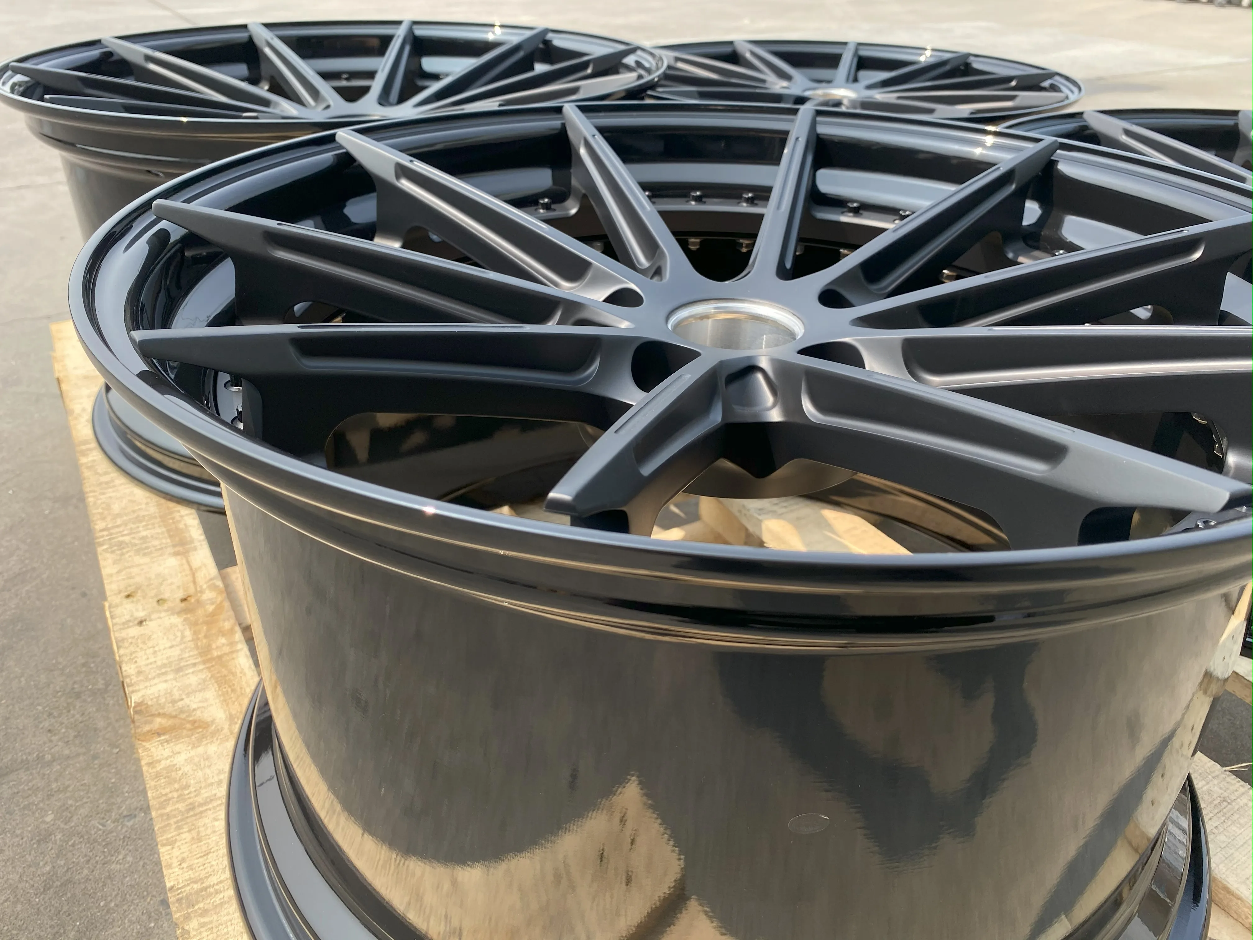 GVICHN Forged 2 piece black aluminum alloy custom wheels 16 17 18 19 20 21 22 23 24 inch 5x112 5x114.3 5x120 rim hub