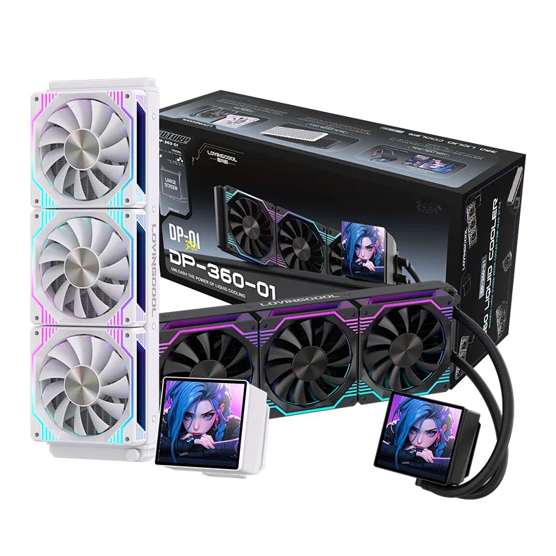 PC用ファン・クーラー lovingcool dp240 with LCD 4INCH LOVINGCOOL 240/360mm AIO CPU Liquid Cooler with 4-Inch Screen