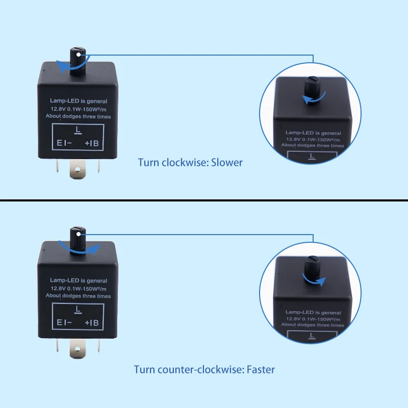 CF13/14 Flasher Relay, 12V/24V 3pin Flasher for Automotive Motorcycle Turn Signal, Adjustable Flasher Relay CF13-KT/14-KT