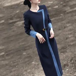 Women's Elegant Knee-Length Bodysuit Spring and Autumn Fashion Ladies Onesie