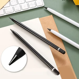 Custom Logo Novelty Eternal Pencil Space Inkless Writing Metal Pencils Replaceable Head Infinite Office School Pen
