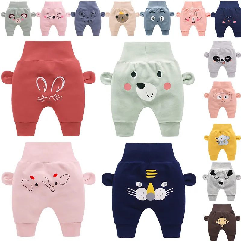 100% хлопковые брюки с высокой талией, детская тренировочная одежда, подгузники для новорожденных, одежда для детей, шаровары для мальчиков и девочек, детские брюки