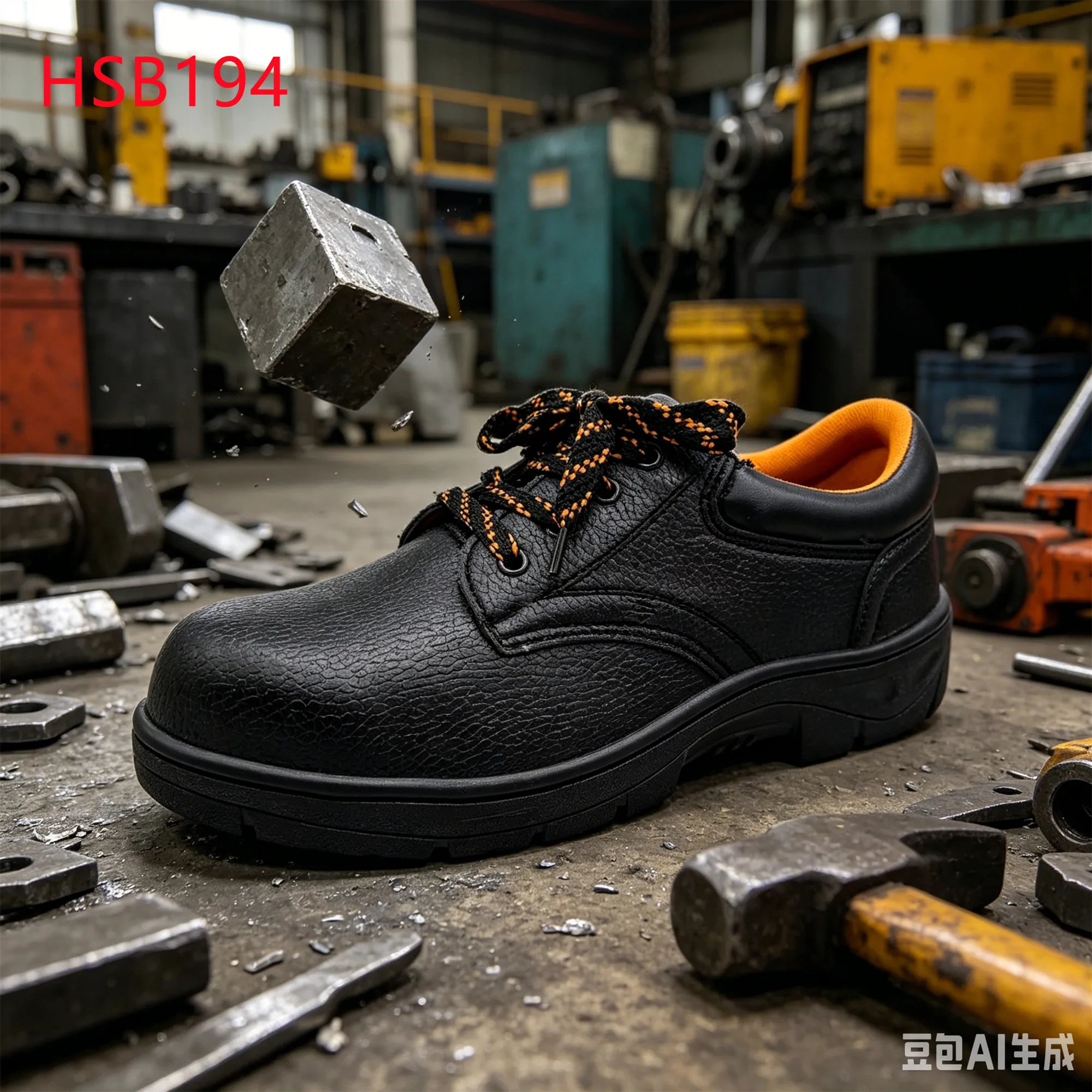 LXG, Mga Sapatos na Pangkaligtasan na May Peligro sa Kuryente na May Itaas na Bahagi na Gawa sa PU Leather at Rock Bottom Price para sa mga Kawani sa Konstruksyon; Rustproof na Mga Sapatos na Pangkaligtasan sa Halagang $3.50; HSB194