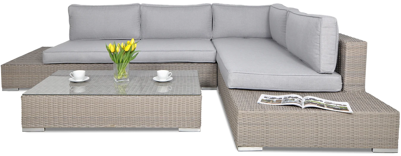 All Weather Luxury Wicker Rattan Garden Furniture Sale L Shaped Sofa