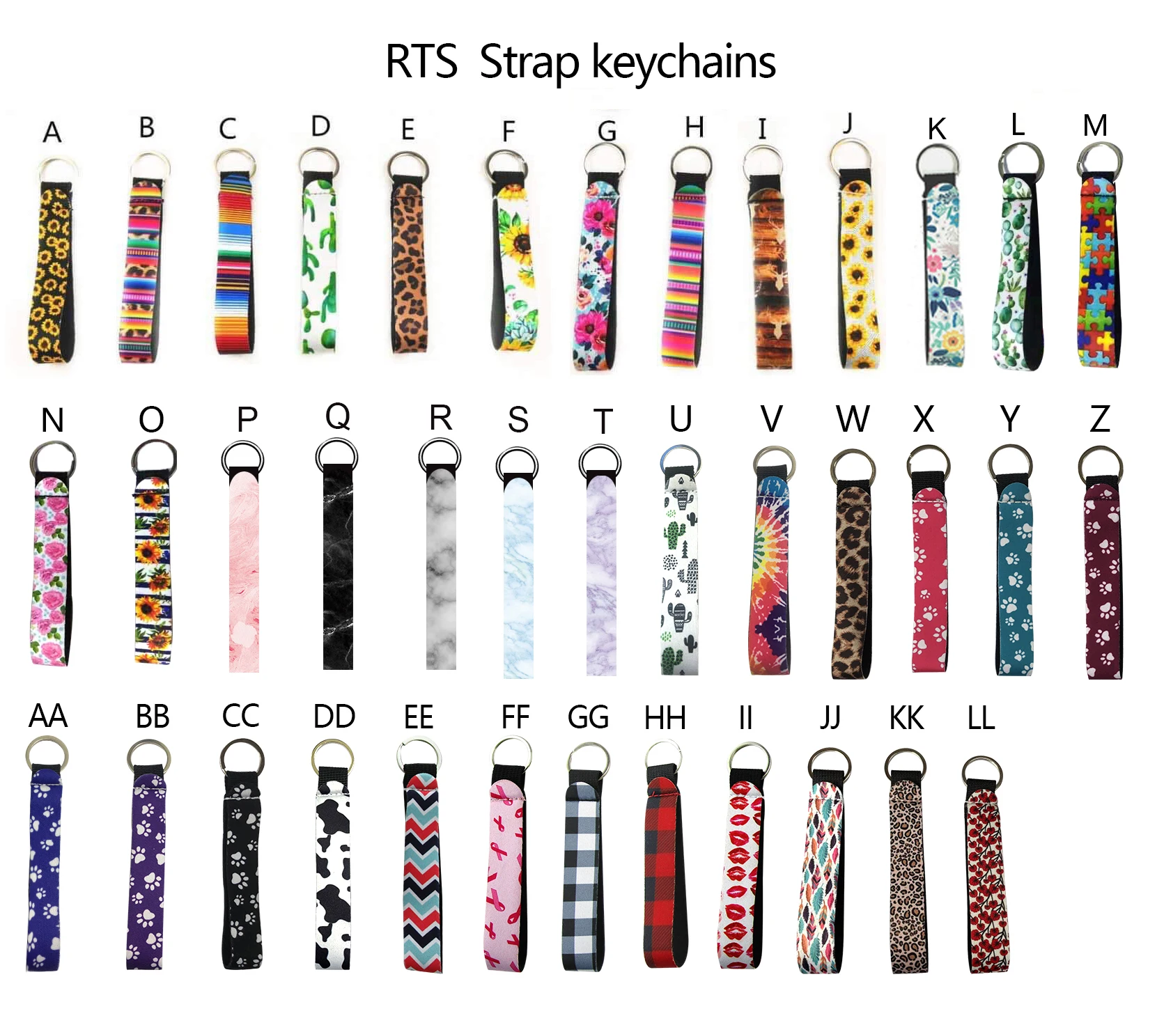 Ready To Ship Hot Sale Cheap Wristlet Lanyard Strap Keychains Key Fobs