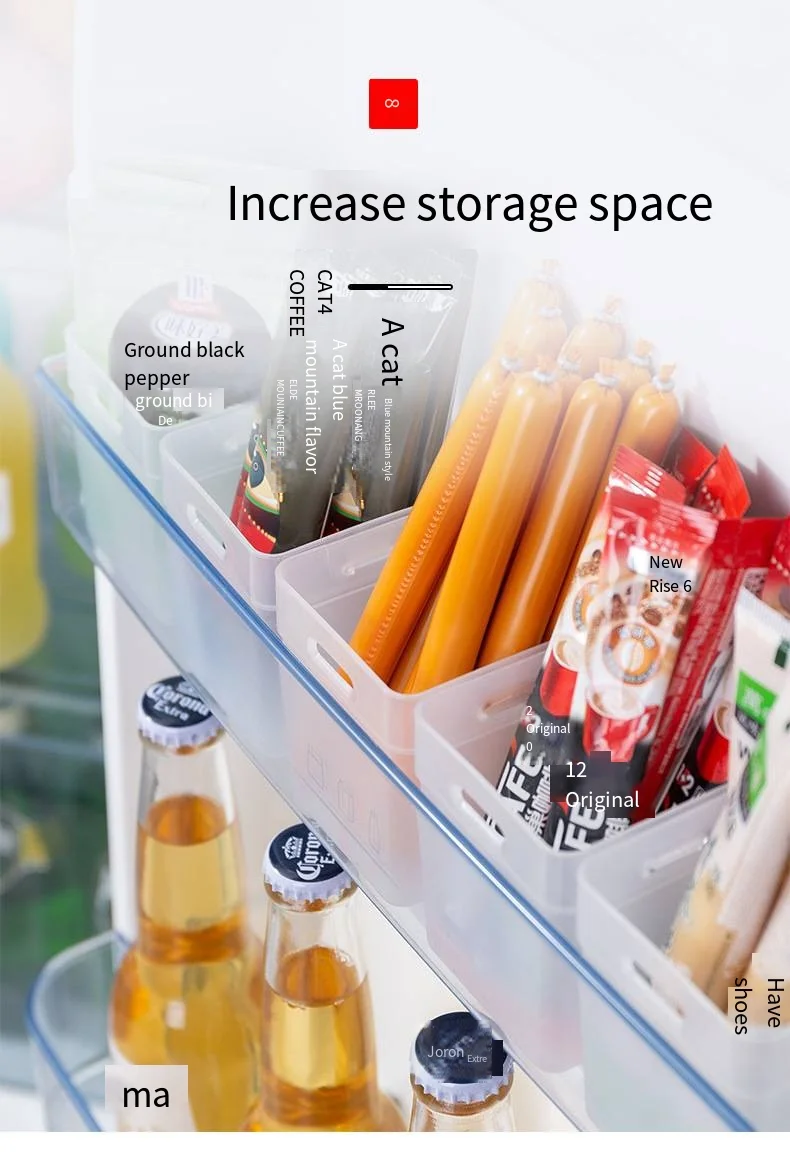 New refrigerator side door special transparent food and fruit storage box 2 kitchen freezer storage box fresh-keeping box manufacture