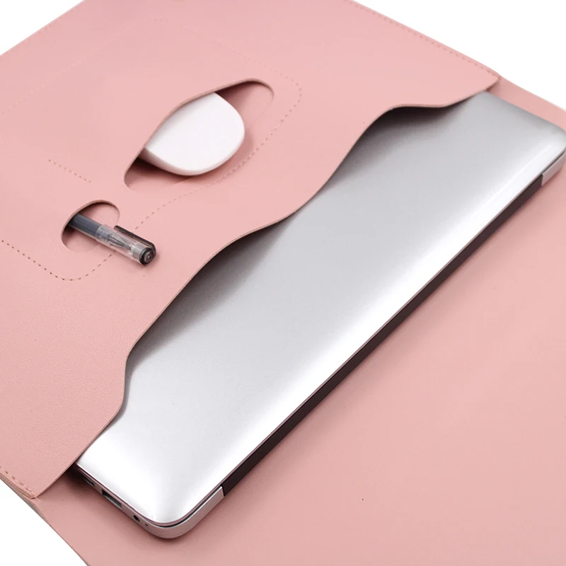 Multifunctional Fashion Notebook Protector Foldable Laptop  Bag Pu Leather Laptop Sleeve Bag