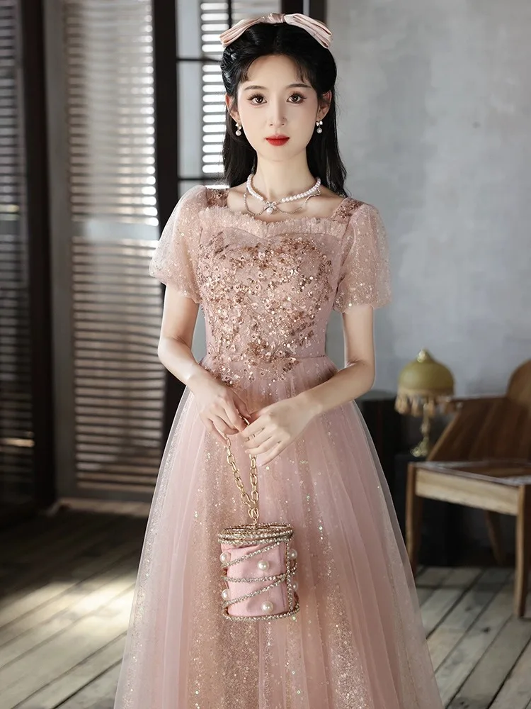 S3397R 2025 Birthday Party Host Performance Pink Evening Dress S3397R 2025 Birthday Party Host Performance Pink Evening Dress
