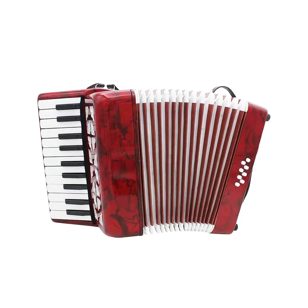 Seasound OEM 22-Key Wood Student Piano Keyboard JP2208 8 Bass Accordion Chromatic Instrument