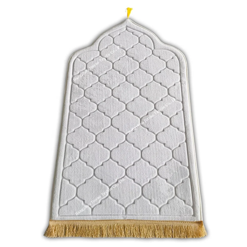 2023 Hot Selling Fashion Tapis De Priere Prayer Rug Islamic White Prayer Mat Makkah_voghion.com