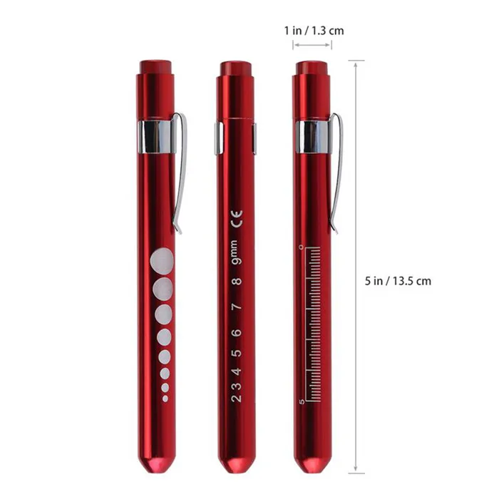 Medical First Aid LED Pen Light Flashlight Torch Doctor Nurse EMT Emergency Medical Pen Light with Pupil Gauge