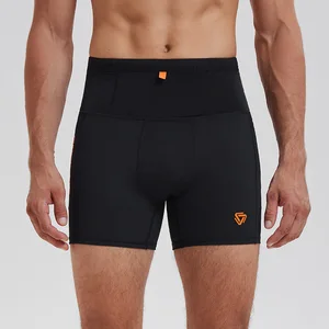 Men's Gym Tight Leggings Workout Shorts 2 in 1 Sports Spandex Nylon Elastic Shorts Three-Quarter Pants