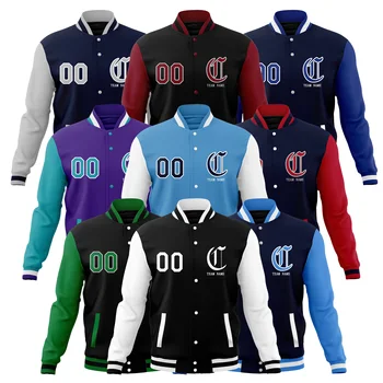 Custom Stitched Name Number Winter Baseball Sleeves Varsity Jacket Letterman Personalized Baseball Plus Size Men's Jackets