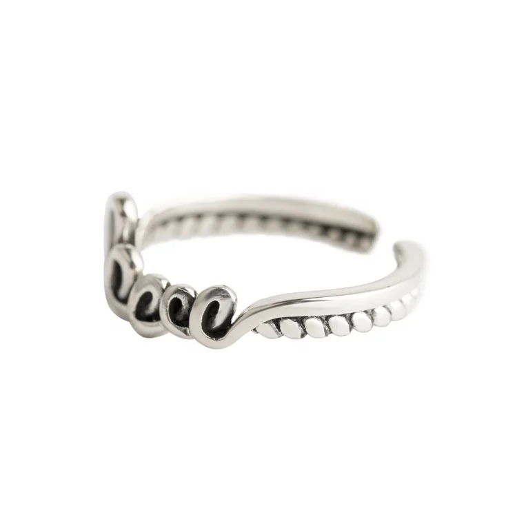 wave design ladies silver ring Silver ring unusual design
