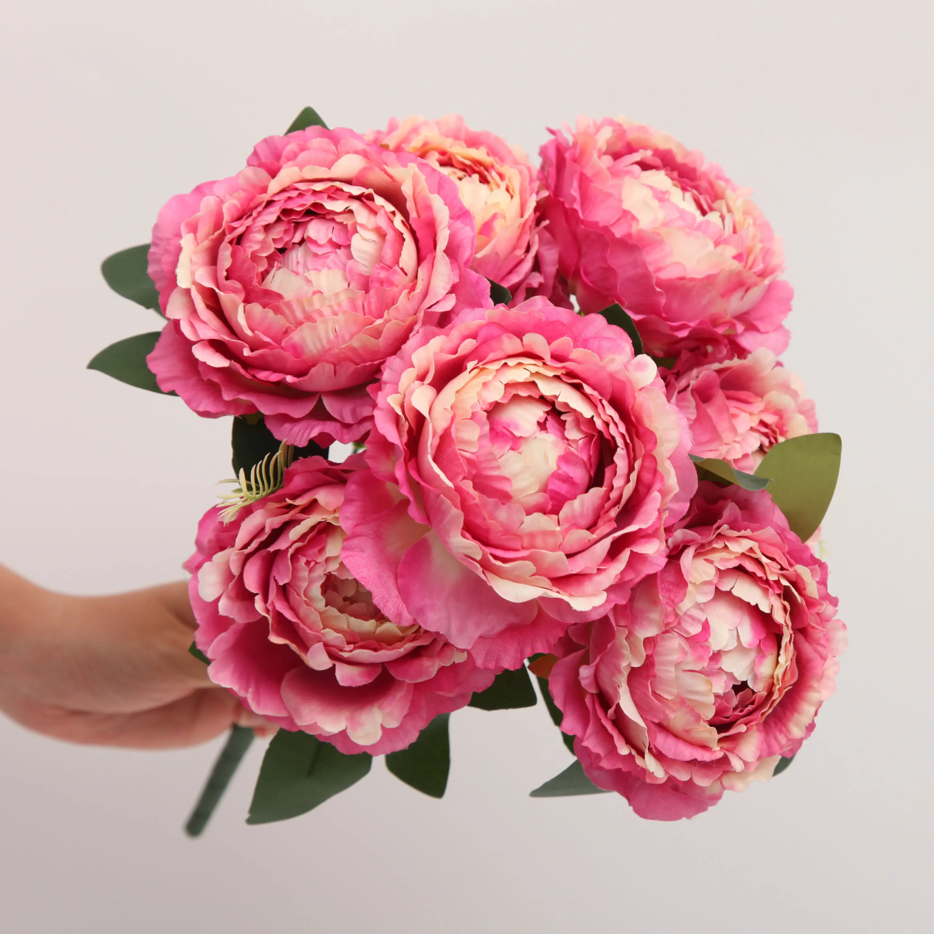 Artificial Silk Peony Flower Bunch 6 Heads Wholesale For Wedding Home