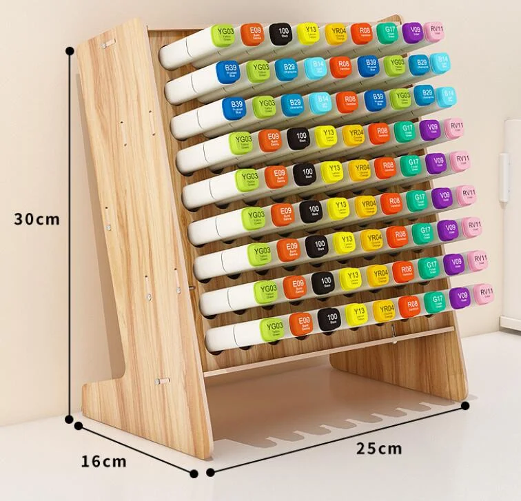 Высококачественная деревянная вместительная офисная канцелярия настольный органайзер стойка для маркеров и