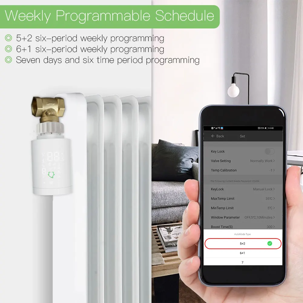 Programmeerbare slimme radiatorthermostaatklep voor Tuya voor Zigbee Programmeerbare slimme radiatorthermostaatklep voor Tuya voor Zigbee