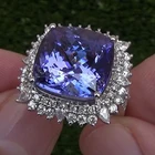 Silver Zircon Zircon Silver 925 Rings CAOSHI Large Vintage Square Cut Blue Sapphire Gemstone Crystal 925 Silver Ring Shiny Zircon CZ Engagement Wedding Ring