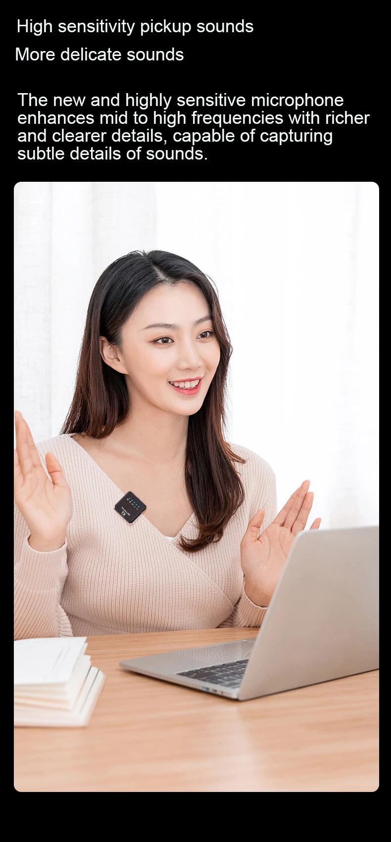 2.4Ghz wireless live microphone Lavalier high quality for Youtube Facebook Live Stream Interview Vloggers Video Conference