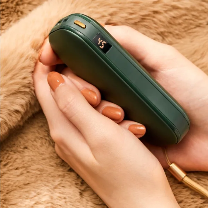 5000mAh Fast Heating Metal Al Shell Rechargeable Concise Design Hand Warmer Power Bank