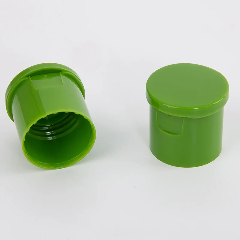 Factory Supply Plastic Bottle Cap 20mm 24mm Diameter Green Shampoo Shower Gel Lotion Bottle Flip Cap