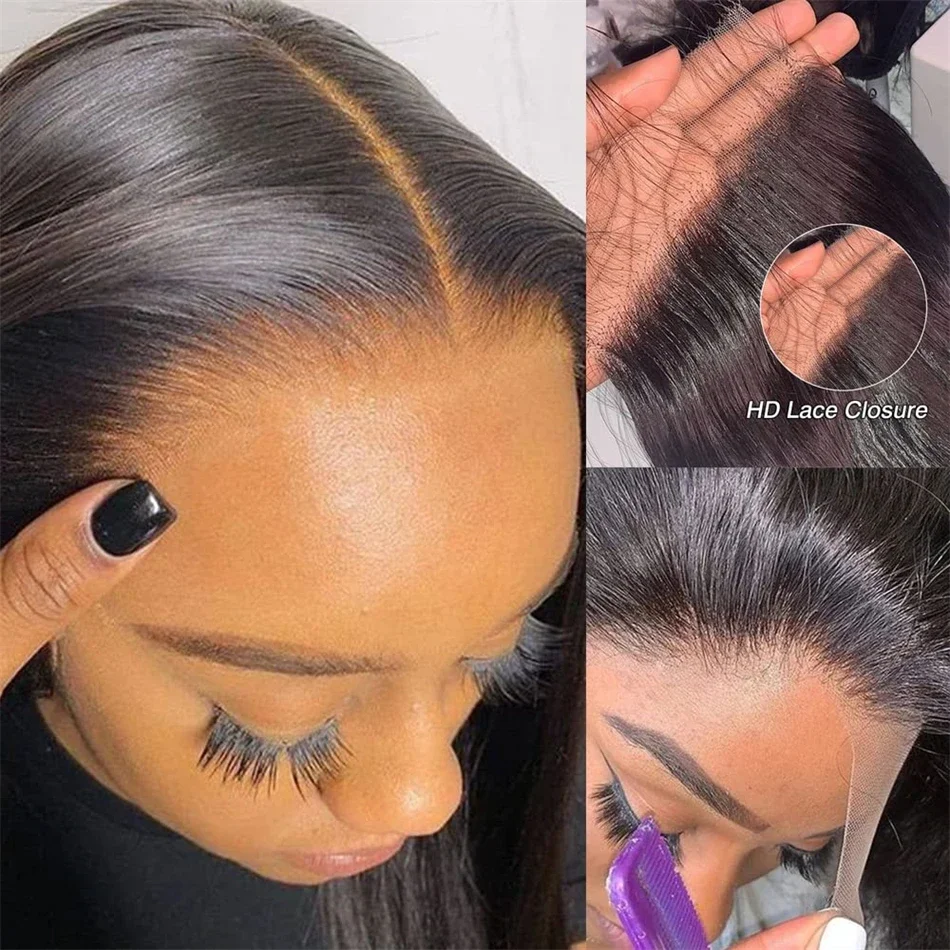 4x4 13x4 Lace Closure Transparent Lace Frontal 100% Human Hair Free Part Brazilian Hair_voghion.com